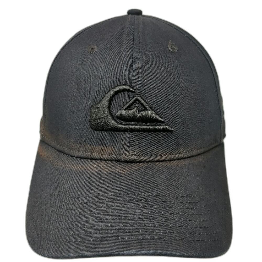 New Era Quiksilver Baseball Cap Black M Stretch Fit Fitted Structured Hat